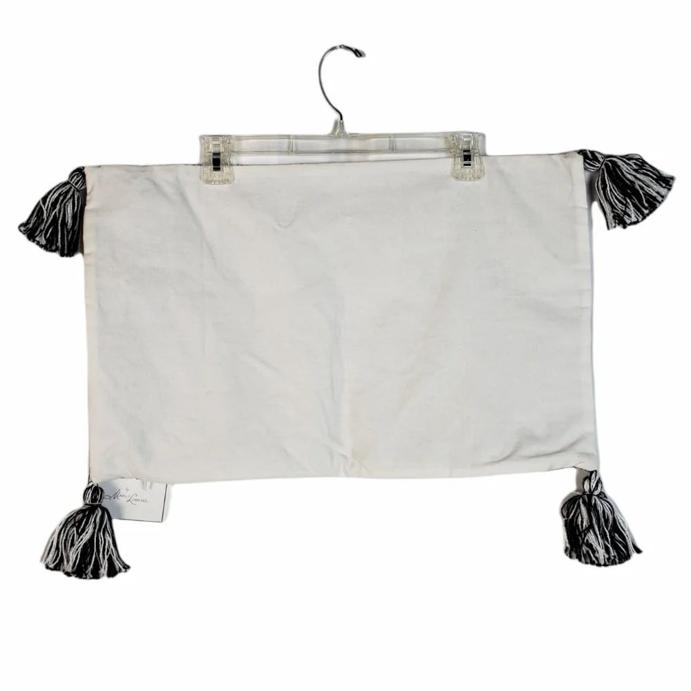 THRO geometric pillowcase with tassels NWT